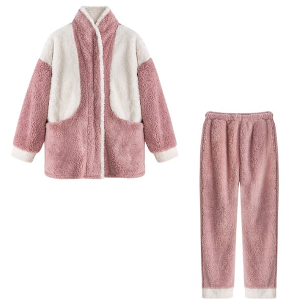 Dampyjamas Flanell Sovkläder Mjuk set pink M