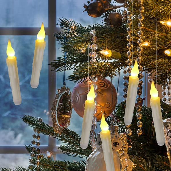 Flammeløse LED-batteridrevne stearinlys med fjernkontroll og timer Light Yellow