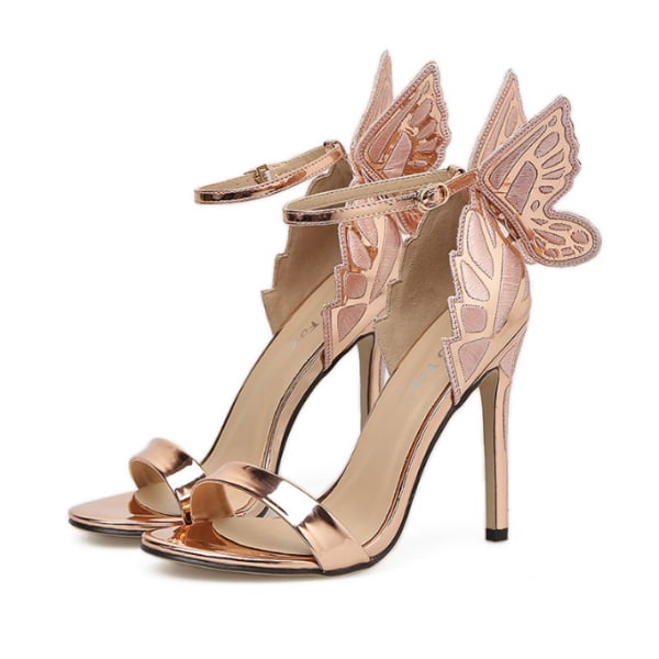 Butterfly Wings Kvinnliga Sandaler Stiletto High Heels champagne 40