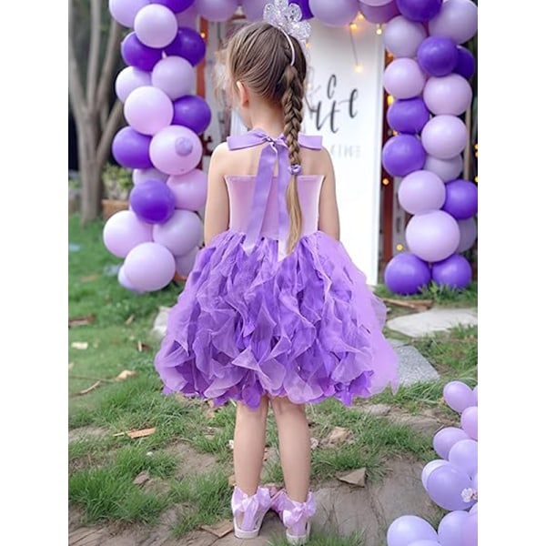 Tutu-kjole til piger, Glitrende Sequin Tulle Prinsesse Fødselsdagsfest Outfit Purple 6T