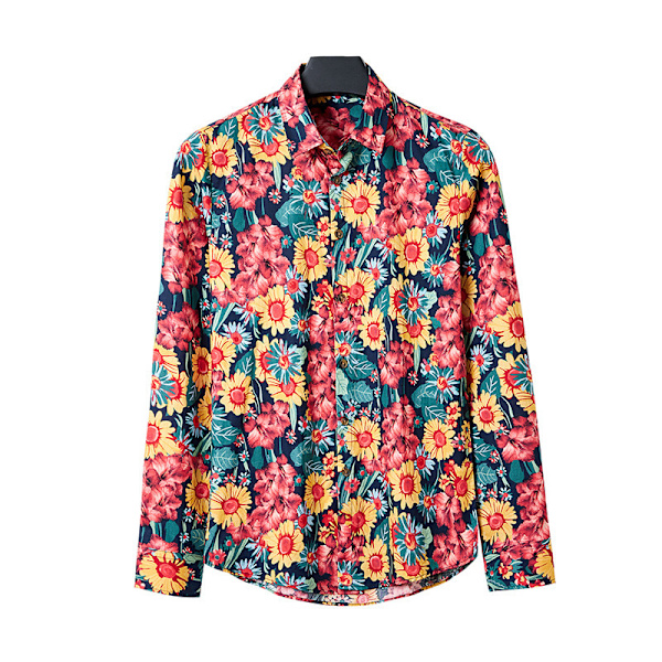 Herr Hawaiian Button Down blommönstrad skjorta color3 M