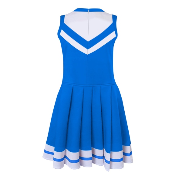 Kid's School Cheerleader kostym Halloween musikalisk festklänning blue 110cm