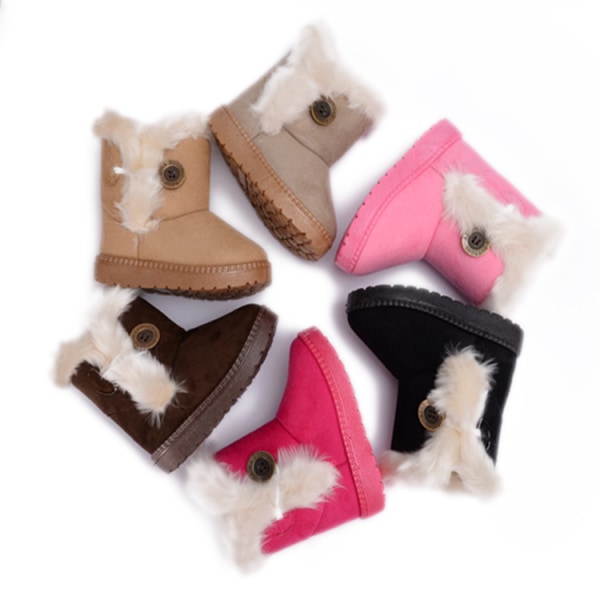 Snöskor för flickor i bomull Foder för vinterhalkfria skor brown 14.2cm
