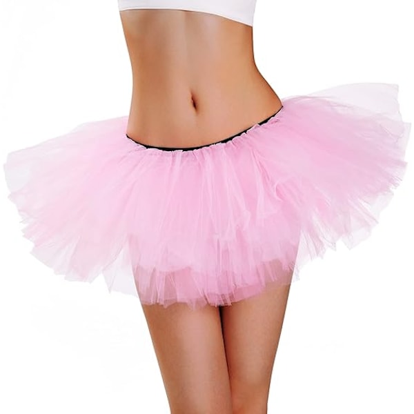Tutuskjort för Kvinnor och Tonåringar - Klassisk Elastisk 5-Lagrad Tyll Ballettskjort Pink
