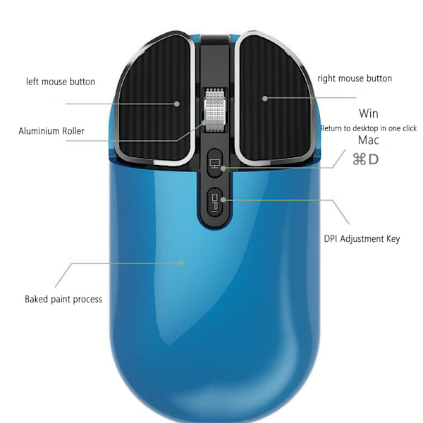 Trådløs Bluetooth-mus med 2.4G modtager Red