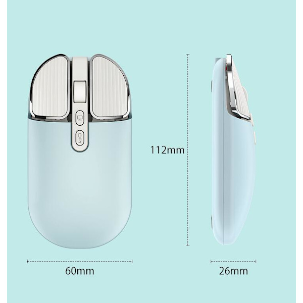 Trådløs Bluetooth-mus med 2.4G modtager Silver