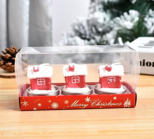 3 stk. Julehåndværk Gaver Malede Lys House