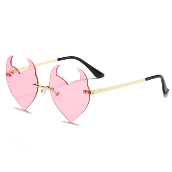 Devil Solglasögon utan bågar för kvinnor Solglasögon pink