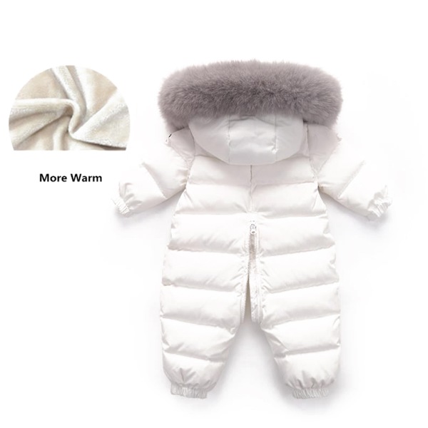 Toddler Baby Flickor Pojkar Kappa Vinter Dun Jumpsuits white 73cm