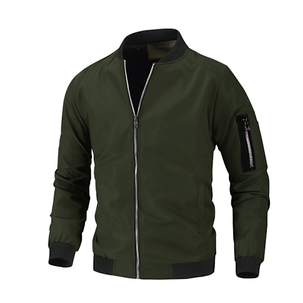 Mænds Bomberjakker Varsity Flight Jacket Army Green L