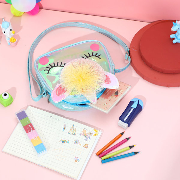 Lille Pige Punge Toddler Crossbody Punge Plys Unicorn Punge 9PCS-1