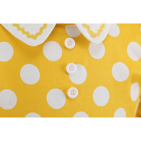 Tyttöjen lyhythihainen vintage-kukallinen 50-luvun polkadot-mekko Red 2XL