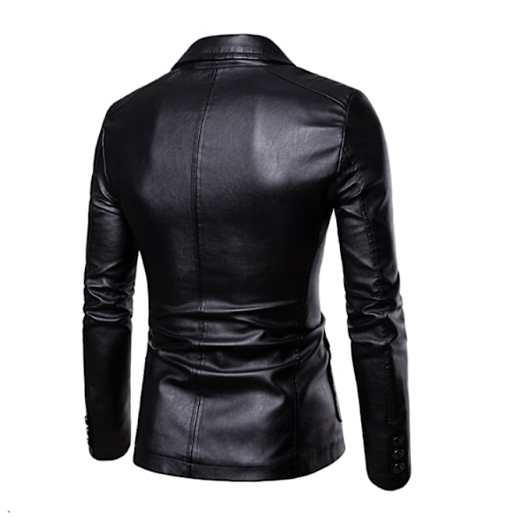 Casual läderjacka för män black XL