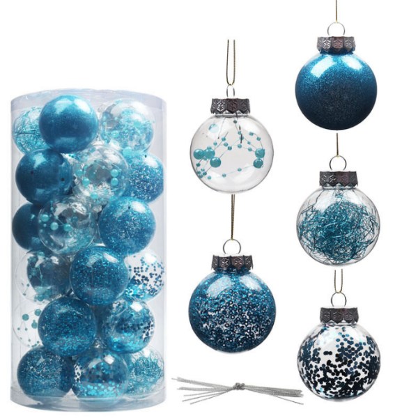 30 st Klara julkulsprydnader blue
