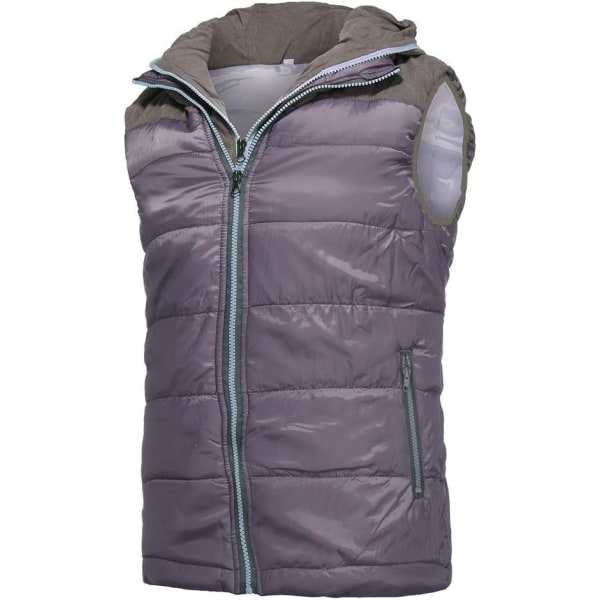 Mænds Dobbelt Lynlås Vest Hoodie, Efterår Vinter Frakke Purple 5XL