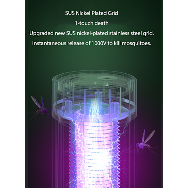 3 IN 1 LED Hyttysten tappolamppu Sähköinen hyönteisten tappaja USB white