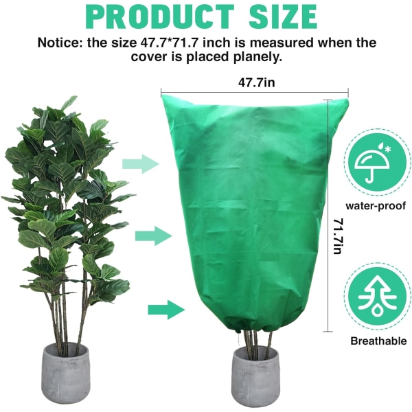 2 stk Plante Mulch Frostbeskyttelse Plante Frostteppe Green 80*100CM