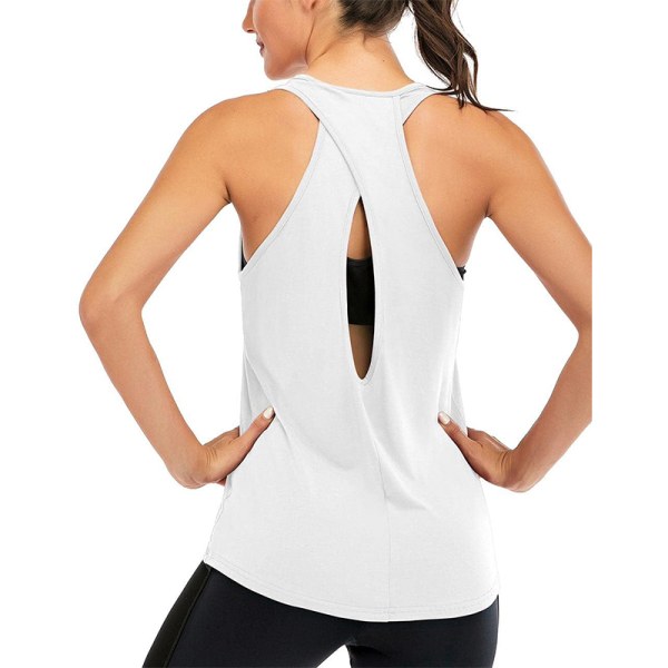 Treningstopper for kvinner med kryssrygg, Racerback Tanktopper white XL