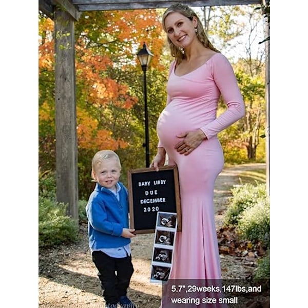 Maternitykjole til kvinder med off-shoulder og V-udskæring Pink M