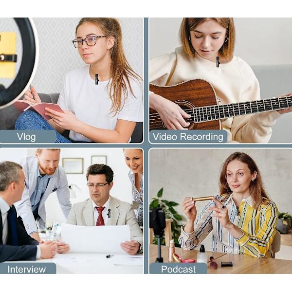 Trådlös Lavaliermikrofon för ljud- och videospelning Mini Mic för iPhone Android