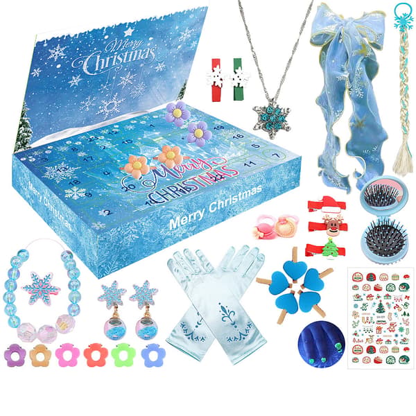 24 Dagers Julekalender \"Adventskalender\", Smykkergaver til Jenter Blue