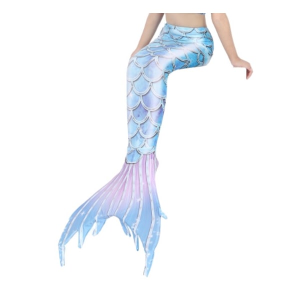 Mermaid Tails för simning för barn och vuxna med Monofin light blue 110