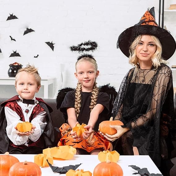 Halloween Poncho til Kvinder, Blonder Spindvæv Kappe Halloween Kostumer