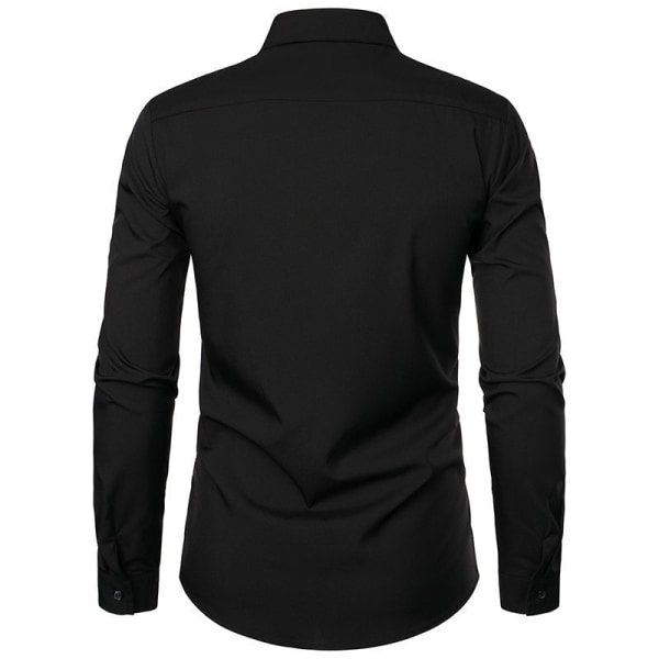 Franska manschettskjortor för män Black 2XL