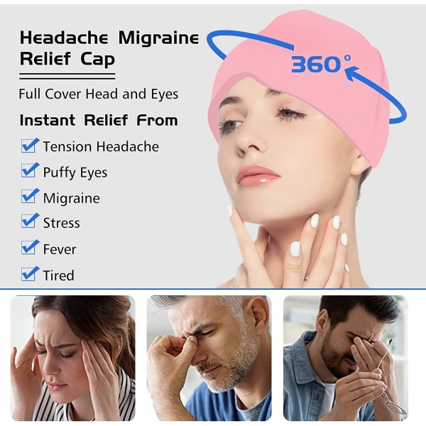 Huvudvärk Förkylning Migrän Relief Head Ice Pack Wrap Pink double layer
