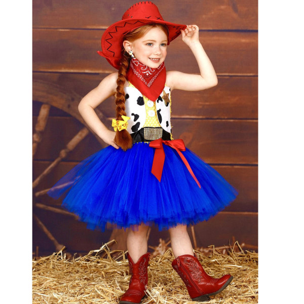 Tutu Dreams Cowgirl Kostym för Flickor med Hatt, Födelsedagsfest Klänning Upp Kläder XXL