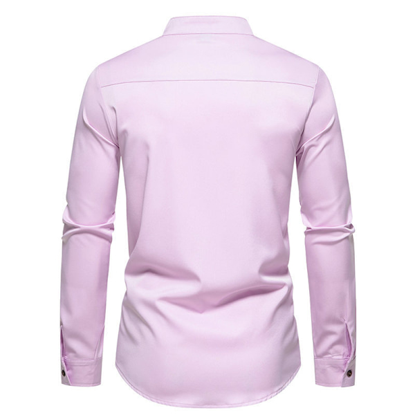 Menn's Fargeblokkeringsskjorte Casual Plus Size Skjorte Purple M