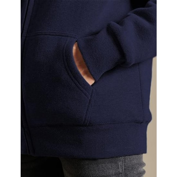 Dame Vinter Uld Varmt Hoodie Trøje Navy Blue M