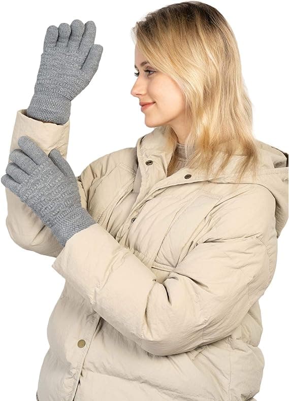 Vintervarme Touchscreen Handsker til Kvinder med Fleecefor Gray