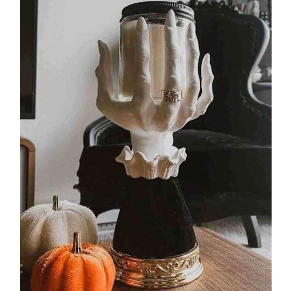 Halloween-häxa Hand Ljusstake Resin Ornament Hand