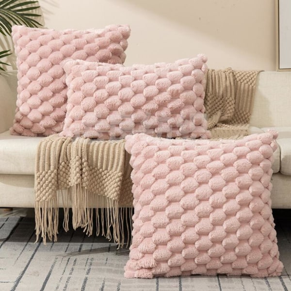 Plysch pläd texturerat dekorativt cover Cover Pink 30*50CM