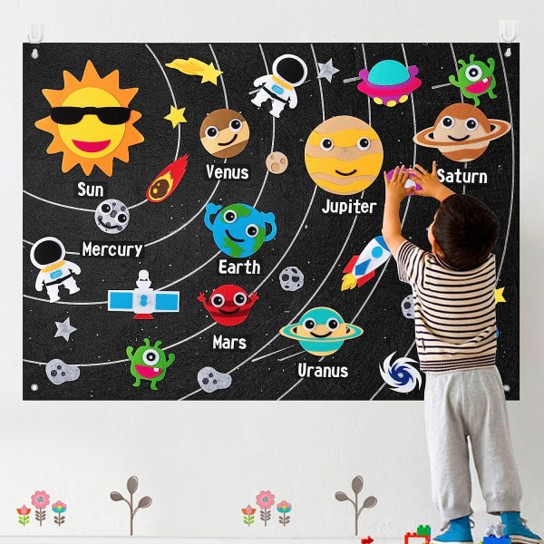 Outer Space Filt Story Board Set för pojkar, flickor