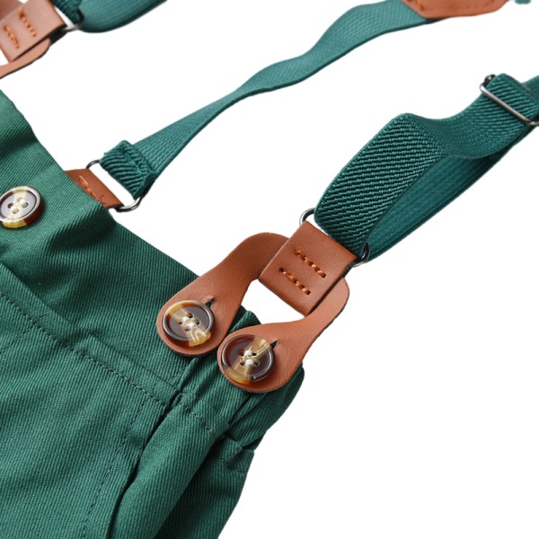 Pojkar Jul Långärmad Fluga Skjortor Barn Gentleman Kläder Set Green 100cm