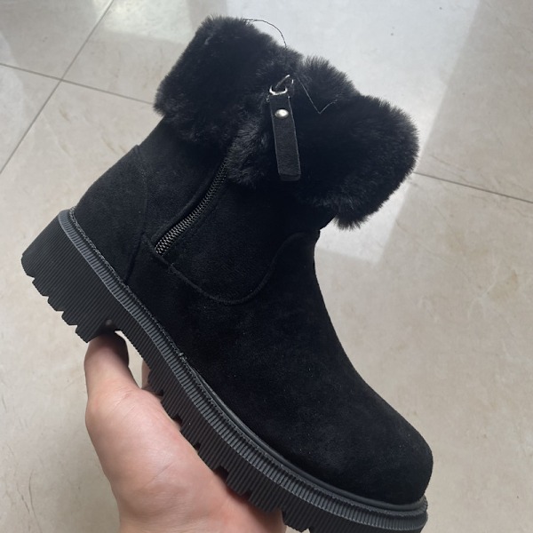 Vinter Non Slip Tykke Plys Damestøvler Black 40