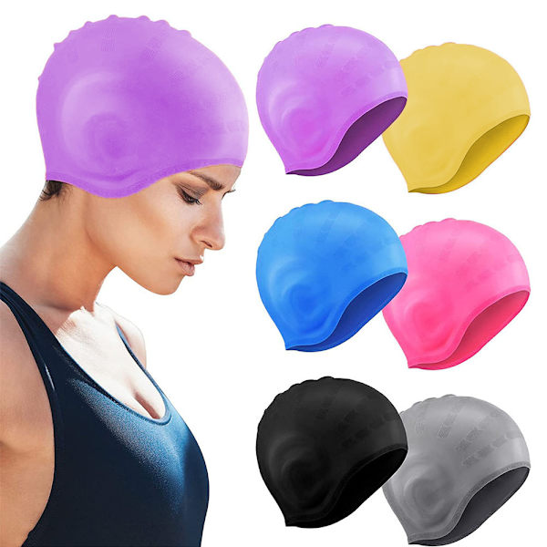 Svømmehætter Ørebeskyttelse 3D Svømmehætte Purple