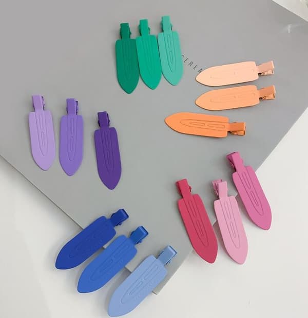 3-pack Candyfärgade Metalliska Hårclips som Inte Lämnar Märken Orange