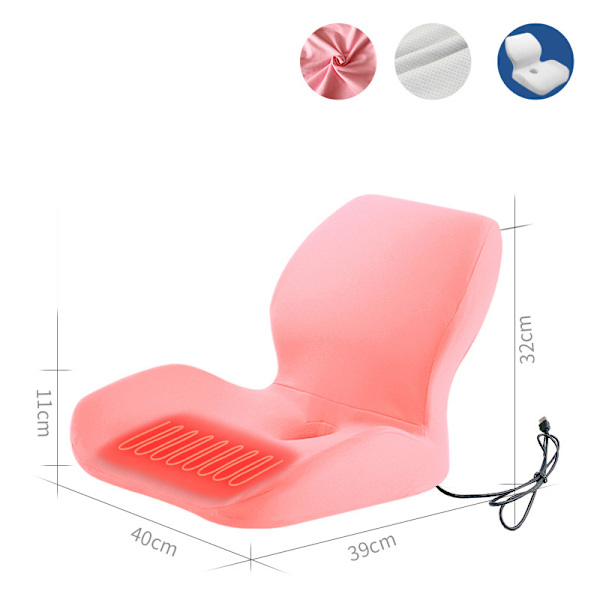 Uppvärmd sittdyna för kontorsbruk pink