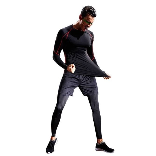 Dry Fit långärmade kompressionslöpartröjor för män gray M
