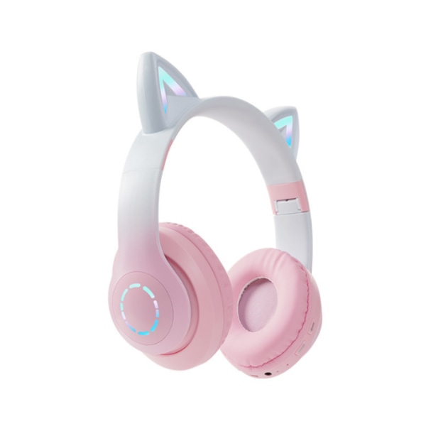 Gaming Headset Trådlösa Bluetooth -hörlurar Cat Ear Headset white pink