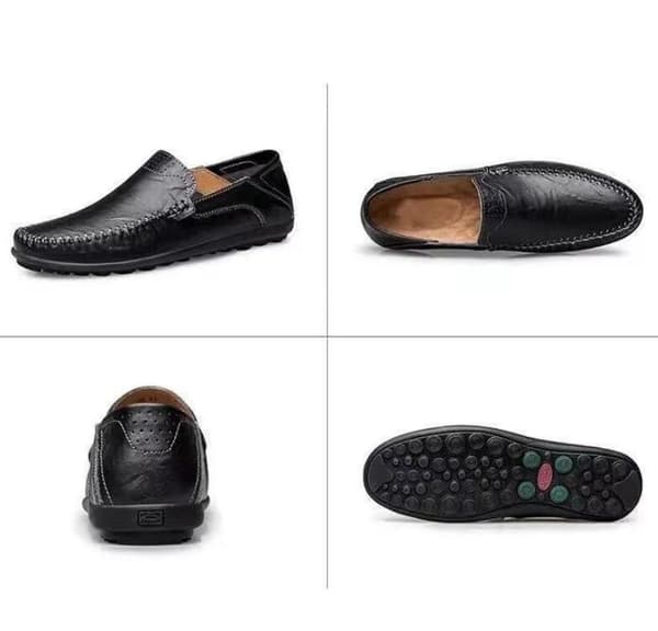 Hverdagslige Herresko i Lær - Slip-on Black 44