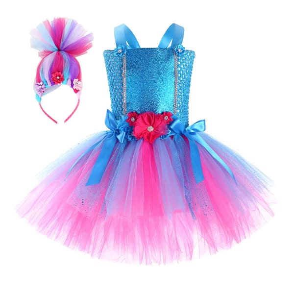 Tutu Dreams Elf Kostume til Piger med Hårbåndsparyk M