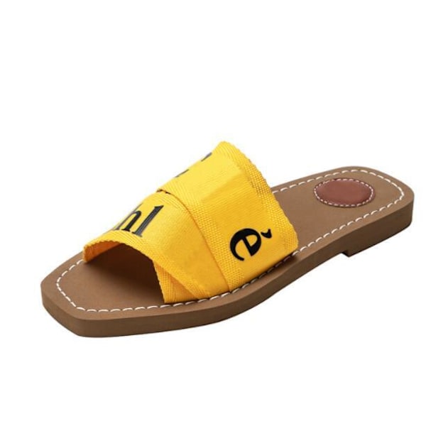 Alphabet Webbing Tykke Bunnsåler Damessko Yellow 41