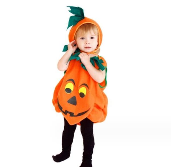 Halloween-kostym för bebisar - Pumpa med gratis hatt 130CM