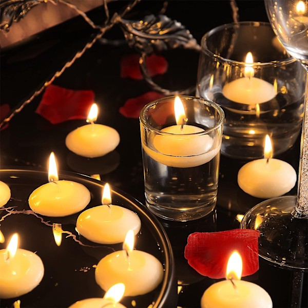 Oscenterade Drippfria Flytande Julte ljusformade Ljus Set 24PCS