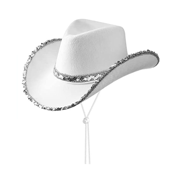 Voksen Texan Cowboyhatt, Festtilbehør white