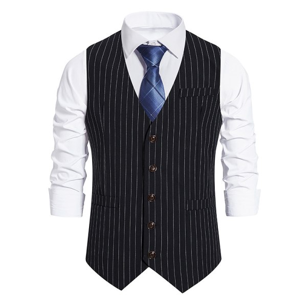 Herrevest Slim Fit Waistcoat Forretningsvest Black S